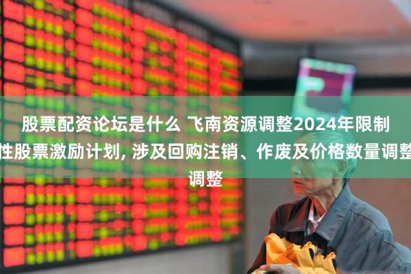 股票配资论坛是什么 飞南资源调整2024年限制性股票激励计划, 涉及回购注销、作废及价格数量调整